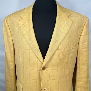 46R Saintandrews Dijon Windowpane Sport Coat